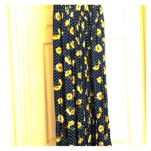 Sunflowers and polka dots maxi skirt